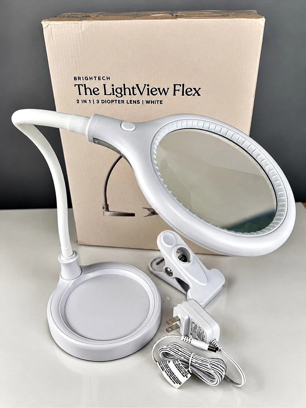 Brightech LightView Flex LED Magnifying Lamp 1.75x Base Clamp